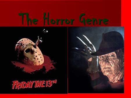 The Horror Genre. Learning Intentions To learn the codes and conventions of the Horror genre. To learn the codes and conventions of the Horror genre.