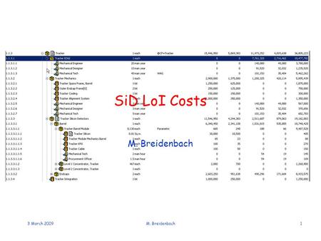 3 March 2009M. Breidenbach1 SiD LoI Costs M. Breidenbach.
