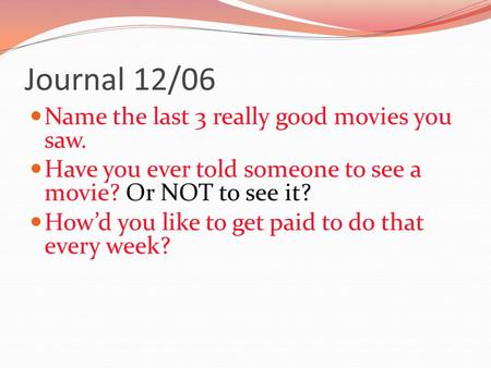 writing a movie review ppt