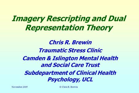 Imagery Rescripting and Dual Representation Theory