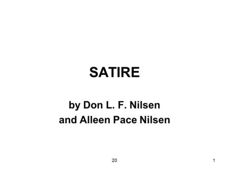 201 SATIRE by Don L. F. Nilsen and Alleen Pace Nilsen.