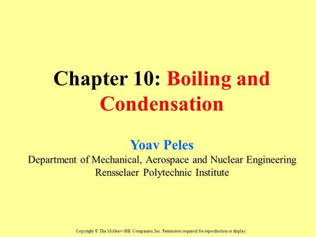 Chapter 10: Boiling and Condensation