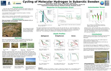 Cycling of Molecular Hydrogen in Subarctic Sweden Victoria Ward¹, Ruth K. Varner¹, Kaitlyn Steele¹, Patrick Crill² ¹Institute for the Study of Earth, Oceans,
