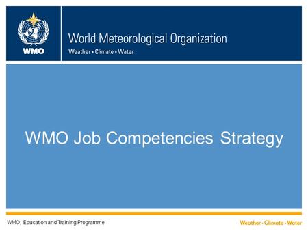 WMO Job Competencies Strategy