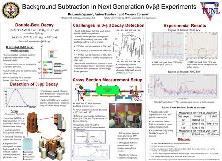 Background Subtraction in Next Generation 0  Experiments Double-Beta Decay Challenges in 0  Decay Detection Small 0νββ decay half-life leads to low.