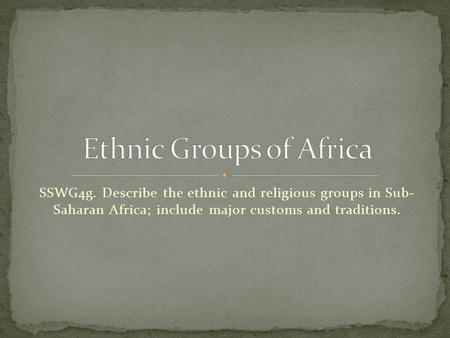 Ethnic Groups of Africa
