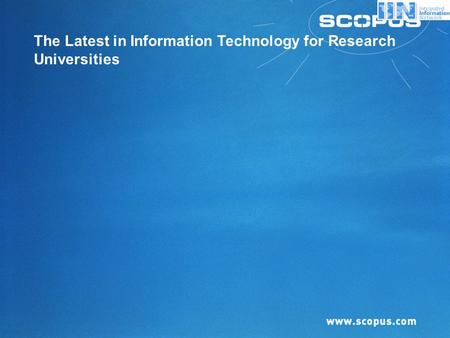 The Latest in Information Technology for Research Universities.