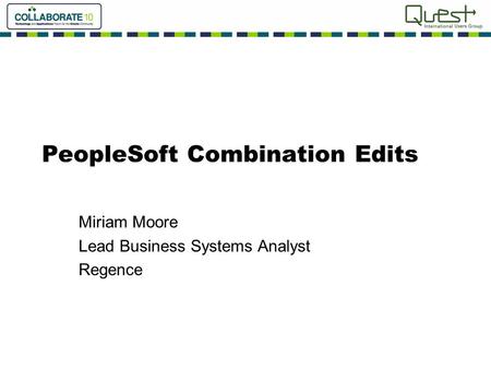 PeopleSoft Combination Edits
