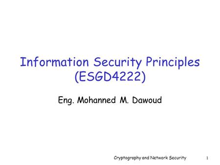 Information Security Principles (ESGD4222)