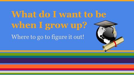 What do I want to be when I grow up? Where to go to figure it out!