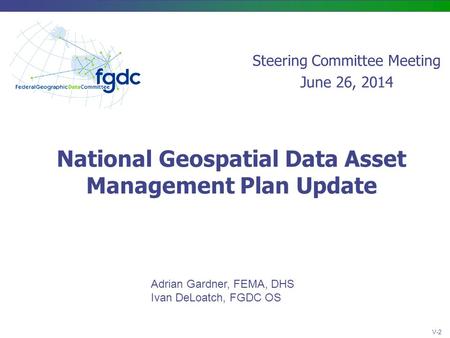 National Geospatial Data Asset Management Plan Update