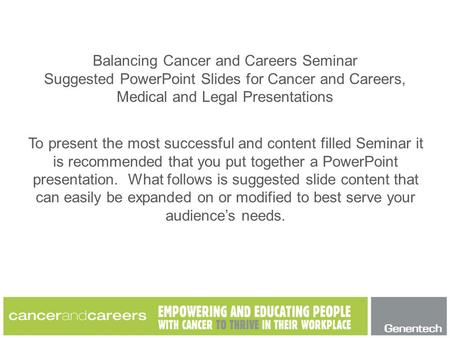 To present the most successful and content filled Seminar it is recommended that you put together a PowerPoint presentation. What follows is suggested.