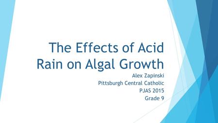 The Effects of Acid Rain on Algal Growth