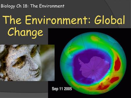 Biology Ch 18: The Environment The Environment: Global Change.