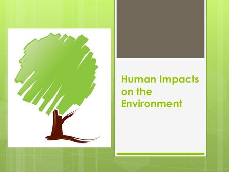Human Impacts on the Environment