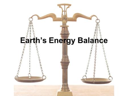 Earth’s Energy Balance. We are Sun Powered Earth is warmed by the sun –Exception: geothermal energy The Sun adds 342 Watts of energy per square meter.