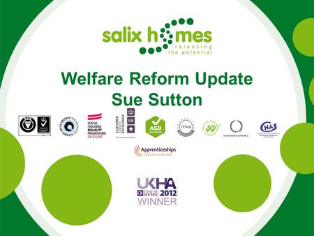 Welfare Reform Update Sue Sutton. Current position (end Sept 13) 1233 tenants under occupying. 73% are tenants under occupying are in arrears. (44% were.