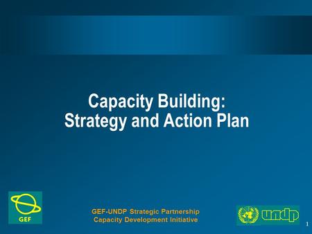 1 Capacity Building: Strategy and Action Plan GEF-UNDP Strategic Partnership Capacity Development Initiative.