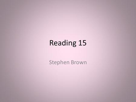 Reading 15 Stephen Brown. Postmodern An umbrella for interpretive research techniques This author argues differently, that postmodern and interpretive.