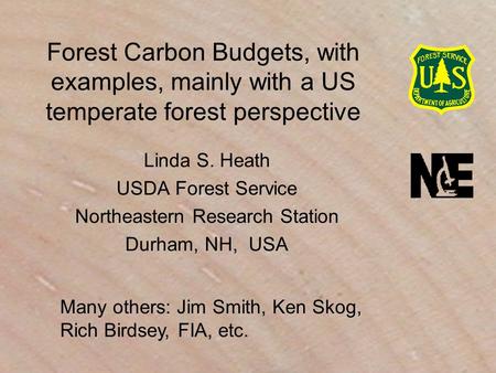 Forest Carbon Budgets, with examples, mainly with a US temperate forest perspective Linda S. Heath USDA Forest Service Northeastern Research Station Durham,