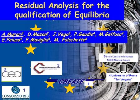 A.Murari 1 (24) Frascati 27 th March 2012 Residual Analysis for the qualification of Equilibria A.Murari 1, D.Mazon 2, J.Vega 3, P.Gaudio 4, M.Gelfusa.