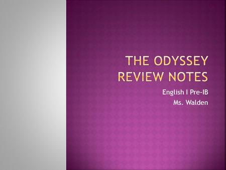 The Odyssey Review Notes