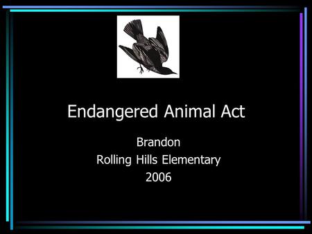 Endangered Animal Act Brandon Rolling Hills Elementary 2006.