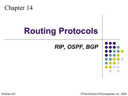 McGraw-Hill©The McGraw-Hill Companies, Inc., 2000 Chapter 14 Routing Protocols RIP, OSPF, BGP.