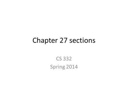 Chapter 27 sections CS 332 Spring 2014. Link-state Routing Q: Could you go over link-state routing (like OSPF)? A: Each router constructs a graph of the.