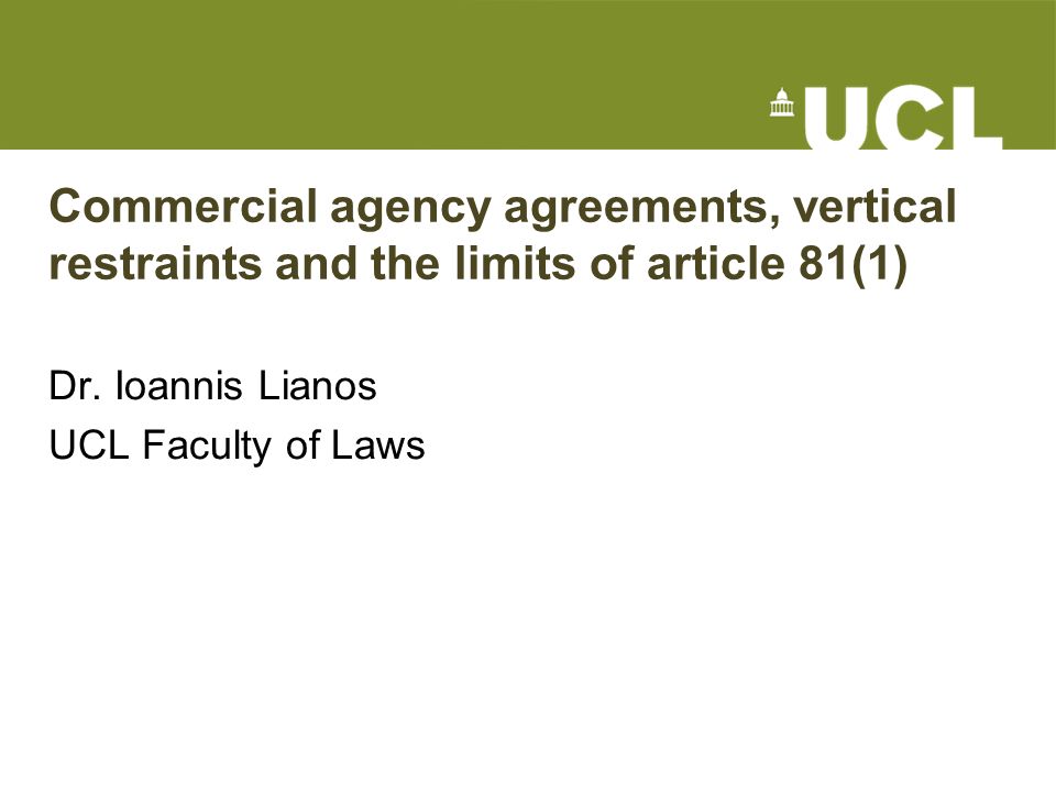 Dr. Ioannis Lianos UCL Faculty of Laws - ppt download
