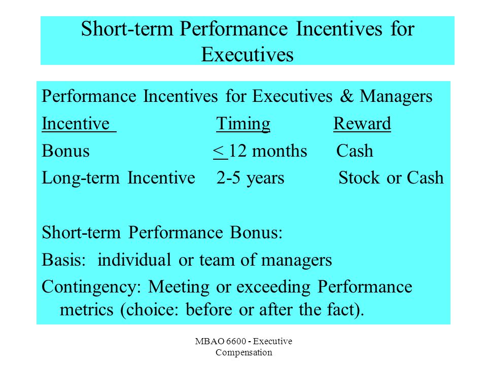 Short-term Performance Incentives for Executives - ppt video online download