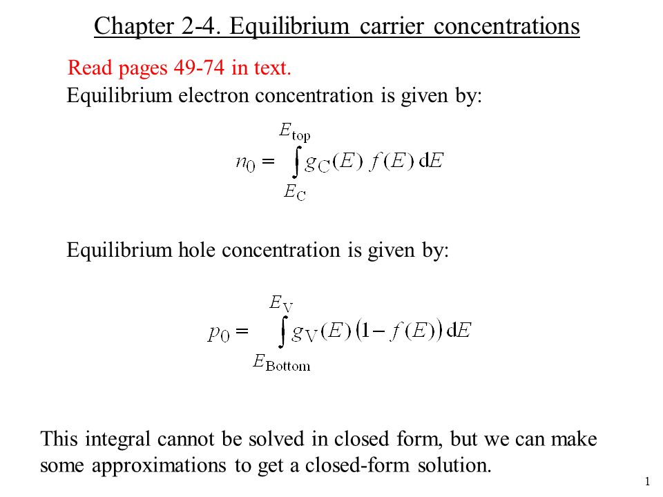 Chapter 2-4. Equilibrium carrier concentrations - ppt video online download