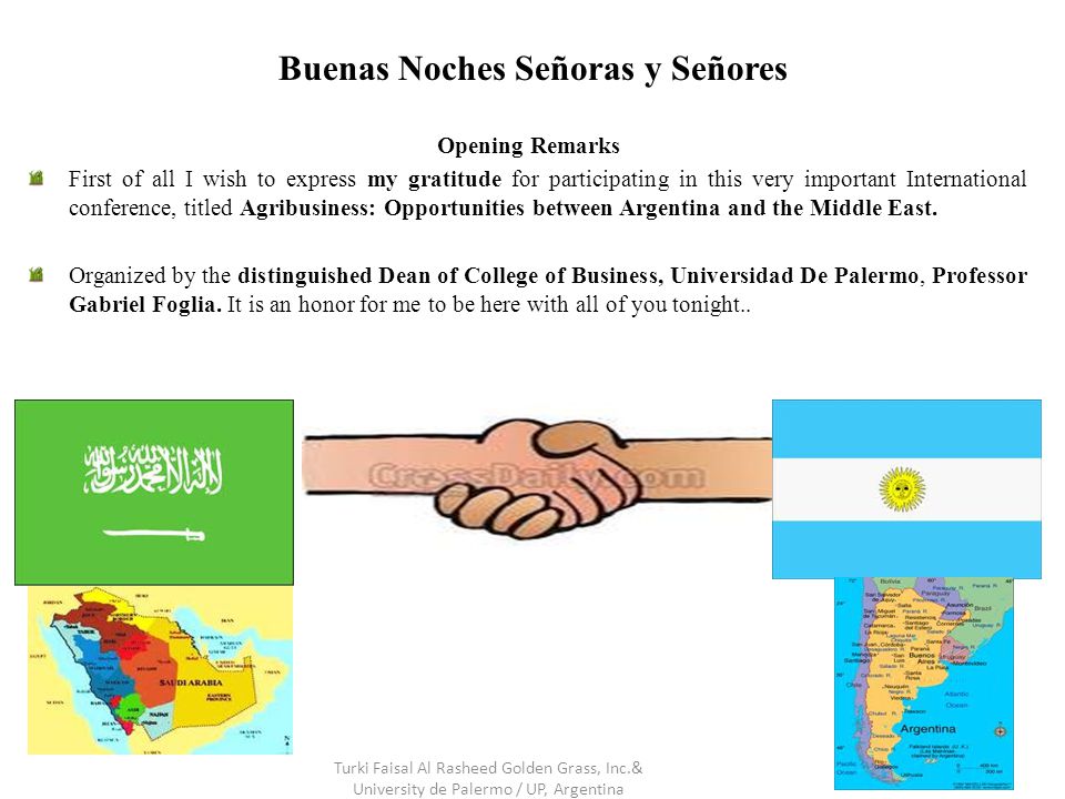 Buenas Noches Señoras y Señores Opening Remarks First of all I wish to  express my gratitude for participating in this very important International  conference, - ppt download