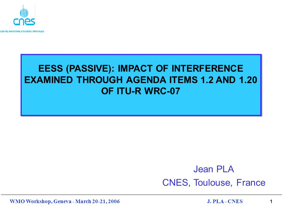 EESS (PASSIVE): IMPACT OF INTERFERENCE EXAMINED THROUGH AGENDA ITEMS 1 -  ppt download