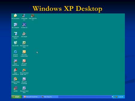 Windows XP Desktop. Open DOS Command Window.