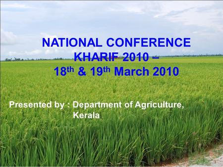 | TRACKER Unit of measure 1 Footnote SOURCE: Source Title Unit of measure NATIONAL CONFERENCE KHARIF 2010 – 18 th & 19 th March 2010 Presented by : Department.