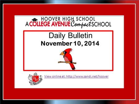 View online at:  Daily Bulletin November 10, 2014.