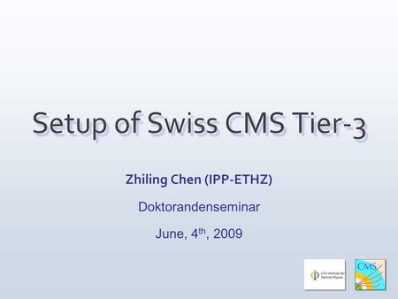 Zhiling Chen (IPP-ETHZ) Doktorandenseminar June, 4 th, 2009.