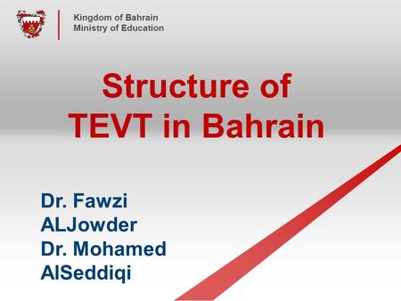 Structure of TEVT in Bahrain