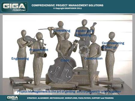 COMPREHENSIVE PROJECT MANAGEMENT SOLUTIONS © Copyright GIGAFUSION 2011 STRATEGY, ALIGNMENT, METHODOLOGY, WORKFLOWS, FACILITATION, SUPPORT and TRAINING.