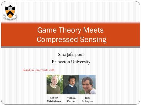 Game Theory Meets Compressed Sensing