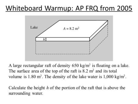 Whiteboard Warmup: AP FRQ from 2005