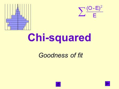 Chi-squared Goodness of fit. What does it do? Tests whether data you’ve collected are in line with national or regional statistics.  Are there similar.