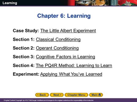 Chapter 6: Learning Case Study: The Little Albert Experiment
