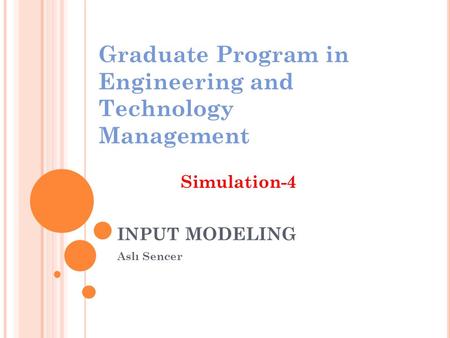 Graduate Program in Engineering and Technology Management