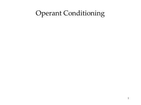 Operant Conditioning.