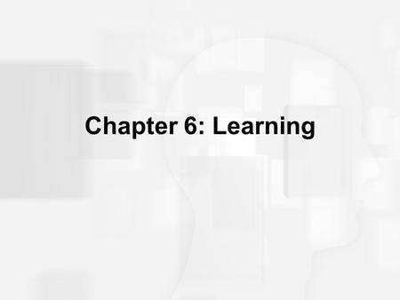 Chapter 6: Learning.