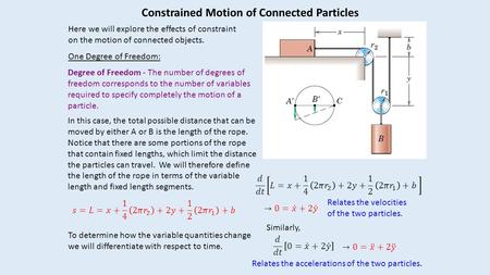 Constrained Motion of Connected Particles