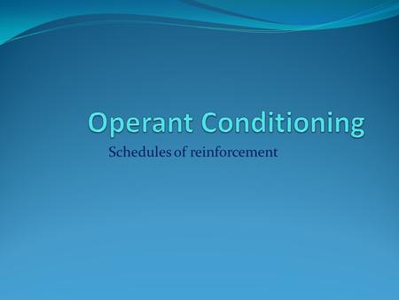 Schedules of reinforcement. Schedules of Reinforcement Continuous reinforcement refers to reinforcement being administered to each instance of a response.