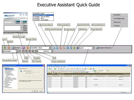 Executive Assistant Quick Guide. Search The Search drop-down list enables you to search for a previously-searched user or contact directly, or specify.
